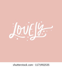 Hand drawn cute lettering postcard, poster, sticker. Vector illustration