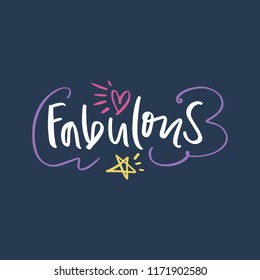 Hand drawn cute lettering postcard, poster, sticker. Vector illustration