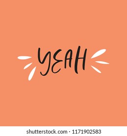 Hand drawn cute lettering postcard, poster, sticker. Vector illustration