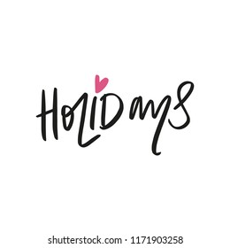 Hand drawn cute lettering postcard, poster, sticker. Vector illustration
