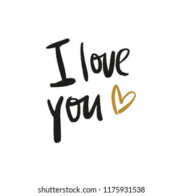 Hand drawn cute lettering postcard, poster, sticker. Love quote. Vector illustration
