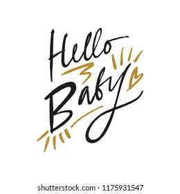 Hand drawn cute lettering postcard, poster, sticker. Vector clip art