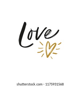 Hand drawn cute lettering postcard, poster, sticker. Vector clip art