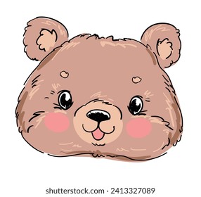 Diseño de la ilustración del vector Hand Drawn Cute de pequeño oso