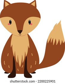 hand drawn cute little cartoon fox