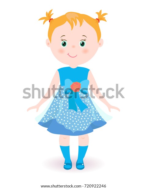 Hand Drawn Cute Little Girl Child Stock Vector (Royalty Free) 720922246 ...