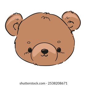 Hand Drawn Cute little Teddy Bear, vector illustration, Print for baby, newborns design 