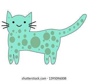 Hand Drawn Cute lovely cute cat. Children's design poster.