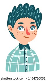 Hand drawn cute man. Vector illustration with boy on white background