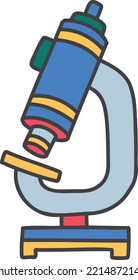 Hand Drawn cute microscope illustration isolated on background