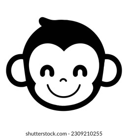 Hand Drawn cute monkey in doodle style isolated on background