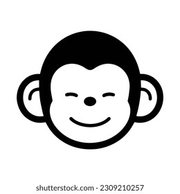 Hand Drawn cute monkey in doodle style isolated on background