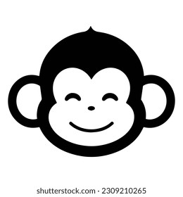 Hand Drawn cute monkey in doodle style isolated on background