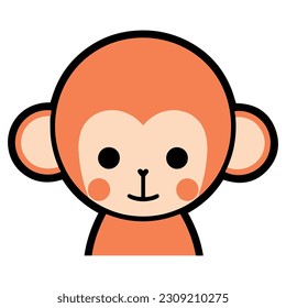 Hand Drawn cute monkey in doodle style isolated on background