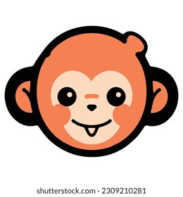 Hand Drawn cute monkey in doodle style isolated on background