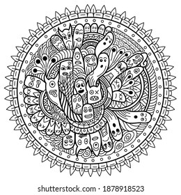 
Dibujo de mano de un lindo doodle monstruo 