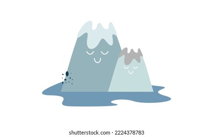 Hand Drawn Cute Mountain Vector Illustration