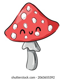 Hand drawn Cute Mushroom vector illustration 