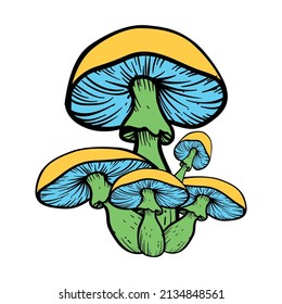 Hand drawn cute mushroom vector illustration