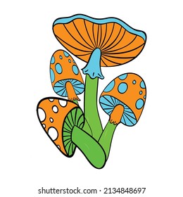 Hand drawn cute mushroom vector illustration