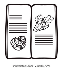 Hand Drawn cute notebook in doodle style isolated on background