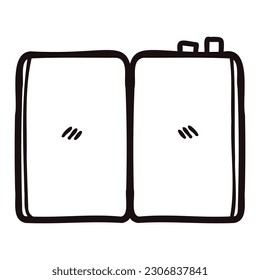 Hand Drawn cute notebook in doodle style isolated on background