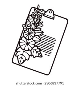 Cuaderno lindo de mano dibujado con hojas en estilo doodle aislado en el fondo