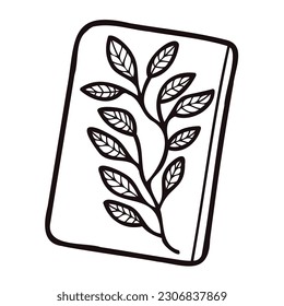 Cuaderno lindo de mano dibujado con hojas en estilo doodle aislado en el fondo