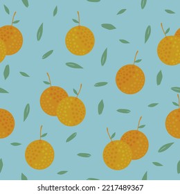 Hand drawn cute orange fruit seamless pattern for fashion prints decoration, fabric, wallpaper and all prints on background earth tone color.