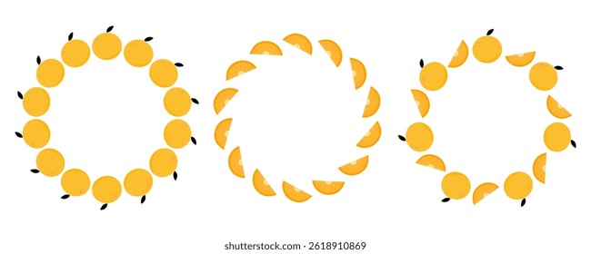 Hand drawn cute orange fruit frame