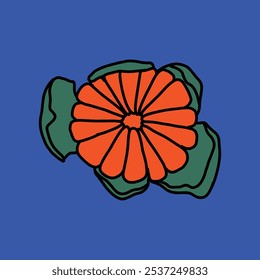 hand drawn cute orange pop art illustration