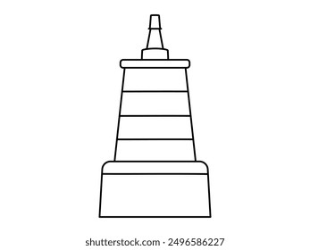 Hand drawn cute outline illustration water buoy. Flat vector safety beach buoy line art doodle style. Swimming area limitation. Support or help icon. Protection or assistance. SOS or danger. Isolated.