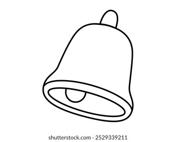 Hand drawn cute outline illustration notification bell. Flat vector attention message line art doodle style. Online reminder concept. Social media icon. Communication app. Chat notification. Isolated.