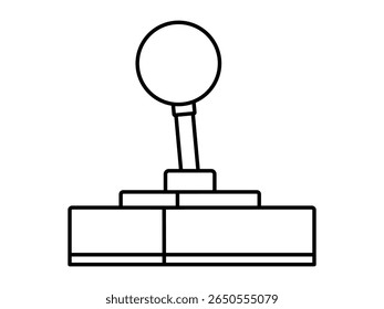 Desenhado à mão ilustração de contorno bonito de joystick arcade. Controle de linha de controle de jogo de vetor plano doodle. Jogo retrô. Ícone de sonho e esperança. Lazer clássico jogar adesivo. Gestão e controlo. Isolado.