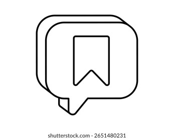 Mão desenhado bonito esboço ilustração balão com marcador. Rótulo de vetor plano, rabiscagem de arte de linha de fita. Lendo nota. Ícone de interface de mídia social. Conteúdo favorito ou popular. Marca de arquivo. Isolado.