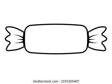 Hand Drawn cute outline stroke sugar candy icon clipart for halloween decoration banner decoration elements coloring