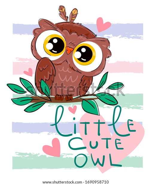 Hand Drawn Cute Owl Bird Vector Stock Vector (Royalty Free) 1690958710 ...