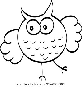 Hand Drawn Cute owl character. Owl icon, bright owl with different emotion