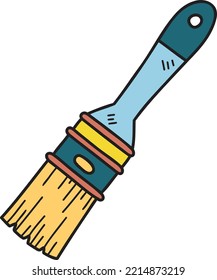 Ilustración de pincel lindo dibujado por mano aislada en el fondo