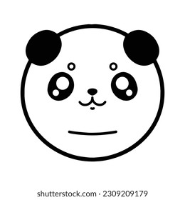Hand Drawn cute panda in doodle style isolated on background