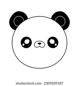 Hand Drawn cute panda in doodle style isolated on background