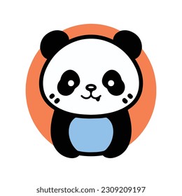 handgezeichnet süße Panda im Doodstil einzeln auf Hintergrund