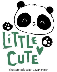 Hand drawn Cute panda. Print for children design trend. Vector illustration. Cartoon character.