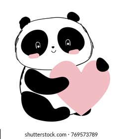 Hand Drawn Cute Panda Vector