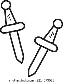 Hand Drawn cute paper pin illustration isolated on background