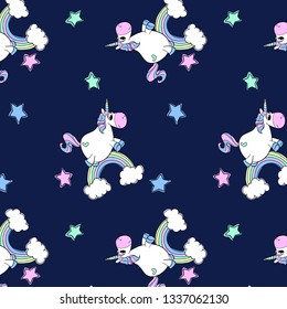 Hand drawn cute pattern for t shirt printing