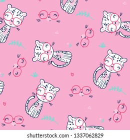 Hand drawn cute pattern for t shirt printing