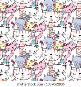 Hand drawn cute pattern for t shirt printing