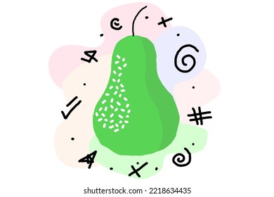 A hand drawn cute pear. Good for any project.