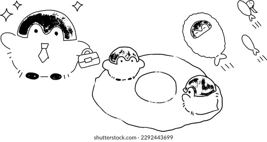 actividades de pingüino lindo dibujadas a mano